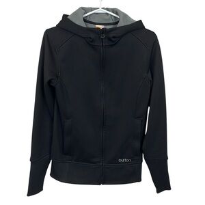 Burton Fleece‎ Jacket Womens Small Black Dryride Full Zip Hooded Snowboard Ski